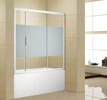 Шторка для ванной Aquanet Practic 170 AE10-B-170H150U-CP, профиль хром, стекло прозрачное