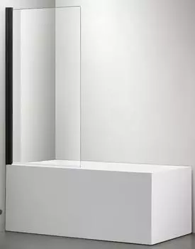 Шторка для ванной Aquatek 80 AQ DEL SBA 08015BL, профиль черный, стекло прозрачное