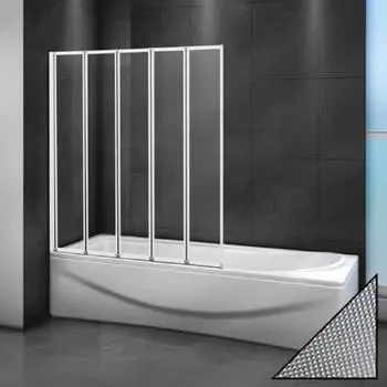 Шторка для ванной Cezares RELAX-V-5-120/140-P-Bi-L стекло punto