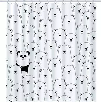 Шторка для ванной Fixsen Panda FX-2501 чёрный