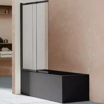 Шторка для ванной Vincea 100 VSB-1E100CLB, профиль черный матовый, стекло прозрачное