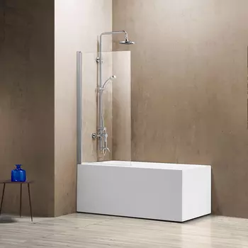 Шторка для ванной Vincea VSB-11800CL, стекло прозрачное, хром