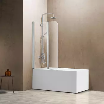 Шторка для ванной Vincea VSB-12114CL, стекло прозрачное, хром