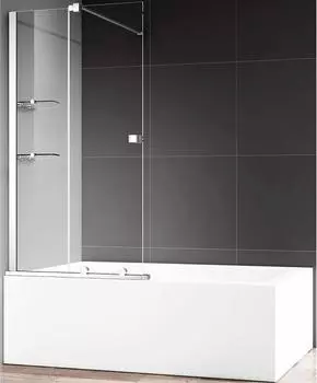 Шторка на ванну AQUAme 120 AQM6601-2, профиль хром, стекло прозрачное