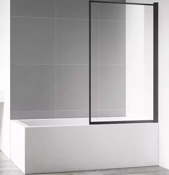 Шторка на ванну AQUAme 80 AQM2859-R правая, профиль черный, стекло прозрачное