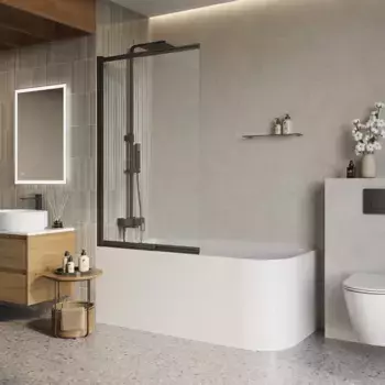 Шторка на ванну BelBagno Luce LUCE-VF-11-100/145-C-NERO