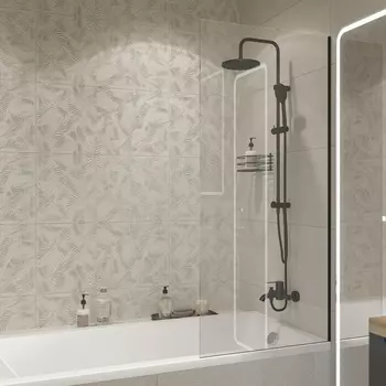 Шторка на ванну DIWO Ростов 4GW012 неподвижная, 70x150, черная матовая