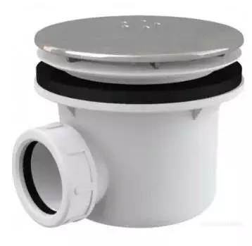 Сифон для душевого поддона AlcaPlast A49K хром, белый