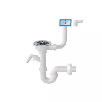 Сифон для мойки Nova 1148 прямоточный с отводом для стиральной машины