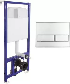 Система инсталляции для унитаза Berges Wasserhaus Novum L2 040212 с клавишей смыва (хром матовый)