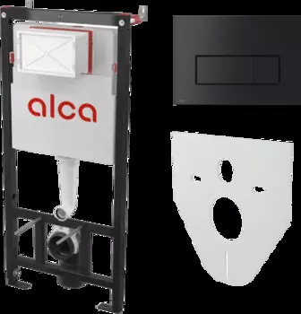 Система инсталляции для унитазов AlcaPlast AM101/1120-4:1 RU M578-0001 кнопка смыва черный