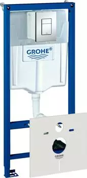 Система инсталляции для унитазов Grohe Rapid SL 38775001 4 в 1 с кнопкой смыва хром
