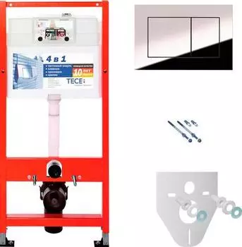 Система инсталляции для унитазов Tece Now 9400412 4 в 1 с кнопкой смыва