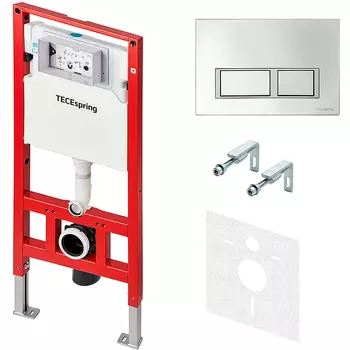 Система инсталляции для унитазов Tece TECEspring S955201 с кнопкой смыва, хром