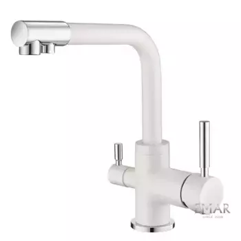 Смеситель для кухни Emar Quartz 3003N.5 Агат белый