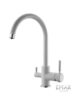 Смеситель для кухни Emar Quartz 3007.5 Агат белый