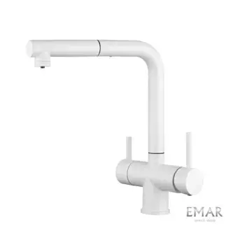 Смеситель для кухни Emar Quartz 7017.5 Агат белый