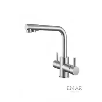Смеситель для кухни Emar Steel ЕС - 4003H Satin серый