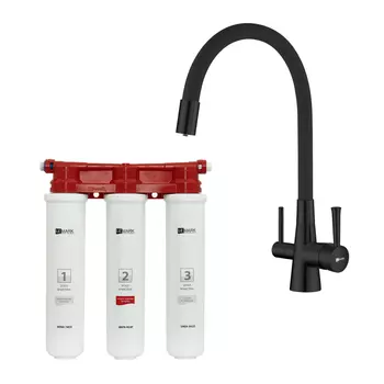 Смеситель для кухни + фильтр Lemark Comfort LM3075BL085 черный