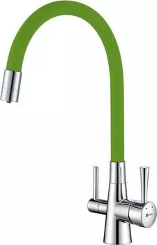 Смеситель для кухни Lemark Comfort LM3075C-Green, хром / зелёный