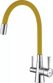 Смеситель для кухни Lemark Comfort LM3075C-Yellow, хром / жёлтый