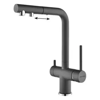 Смеситель для кухни Paulmark Serpentine Se213222-GRM серый