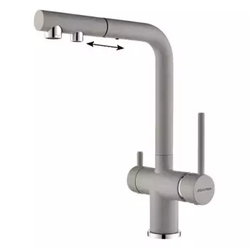 Смеситель для кухни Paulmark Serpentine Se213222-GRS серый