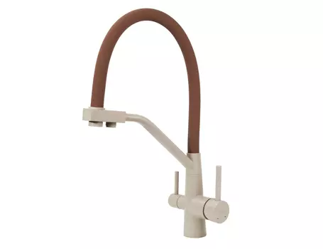 Смеситель для кухни Viko V-5810 бежевый мрамор, коричневый