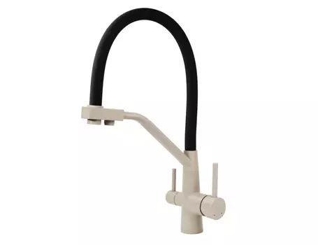 Смеситель для кухни Viko V-5812 бежевый мрамор, черный