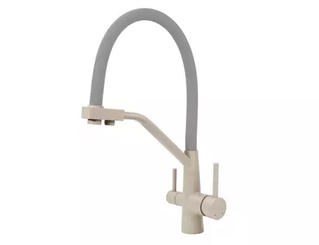 Смеситель для кухни Viko V-5816 бежевый мрамор, серый