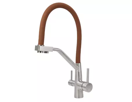Смеситель для кухни Viko V-5850 хром, коричневый