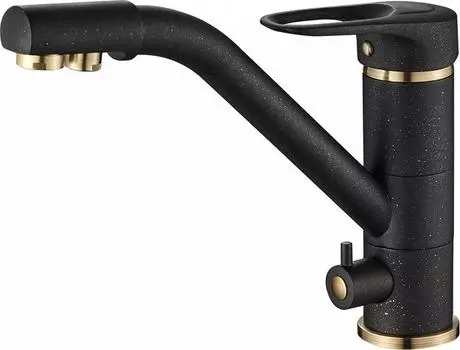 Смеситель для кухни Zorg Steel Hammer SH 321 BLACK BR, чёрный / бронза