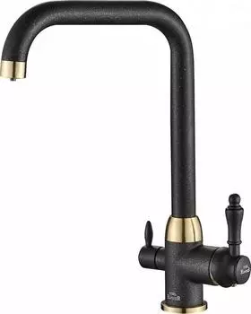 Смеситель для кухни Zorg Steel Hammer SH 725 BLACK BR, чёрный / бронза