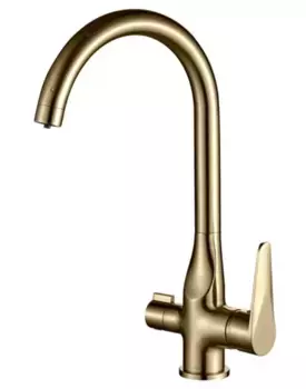 Смеситель для кухни Zorg Steel Hammer SH 910 BRONZE желтый