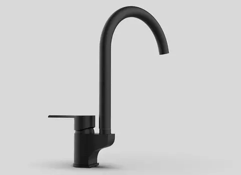 Смеситель для кухонной мойки GPD Atros MTE65-SG, черный гранит