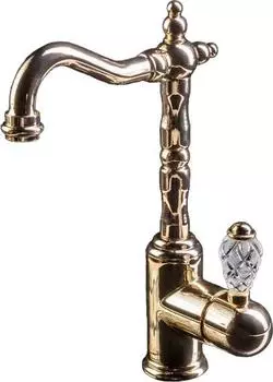 Смеситель для раковины Boheme Crystal 282-CRST, золото