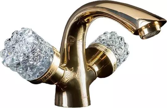 Смеситель для раковины Boheme Crystal 291-CRST, золото