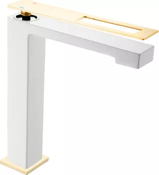 Смеситель для раковины Boheme Q 142-WG, белый/золото