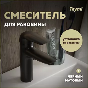 Смеситель для раковины Teymi Hanna T10255 чёрный матовый