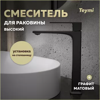 Смеситель для раковины Teymi Lori T10261 графит матовый