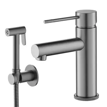 Смеситель для раковины Timo Saona 2360/18G черное золото, с гигиеническим душем
