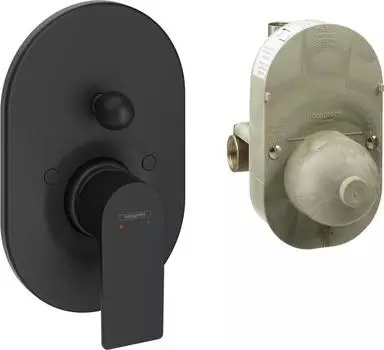 Смеситель для ванны c душем Hansgrohe Rebris E 72458670, черный матовый
