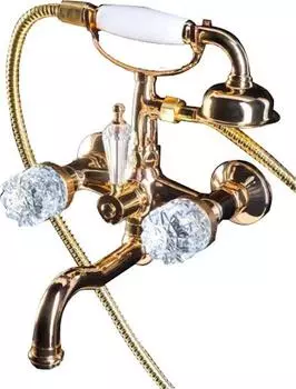 Смеситель для ванны и душа Boheme Crystal 293-CRST, золото