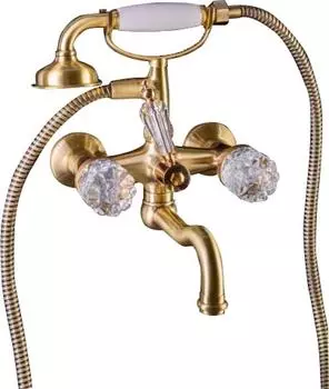 Смеситель для ванны и душа Boheme Crystal 313-CRST, бронза