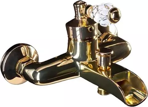 Смеситель для ванны и душа Boheme Vogue Crystal 213-CRST, золото