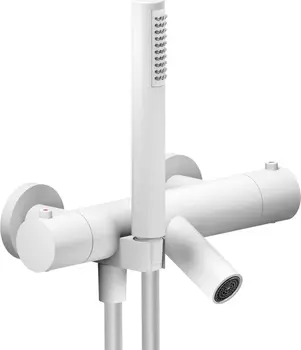 Смеситель для ванны и душа Nobili Live LV00010/2WM термостатический, белый матовый