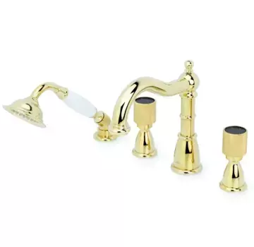 Смеситель для ванны с душем Boheme Royal Cristal 395-Royal/CRST black золото