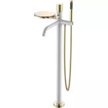Смеситель для ванны с душем Boheme Stick 129-WG золото,белый