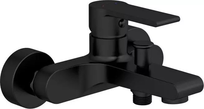 Смеситель для ванны с душем Cersanit Brasko Black 63108, матовый чёрный