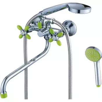 Смеситель для ванны с душем Cron CN127 CN22127-12 зеленый, хром